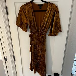 Gold velvet dress